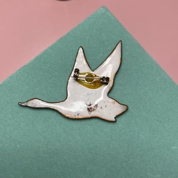 💛 Vintage Handmade Ceramic Canada Goose Brooch - Picture 2 of 4